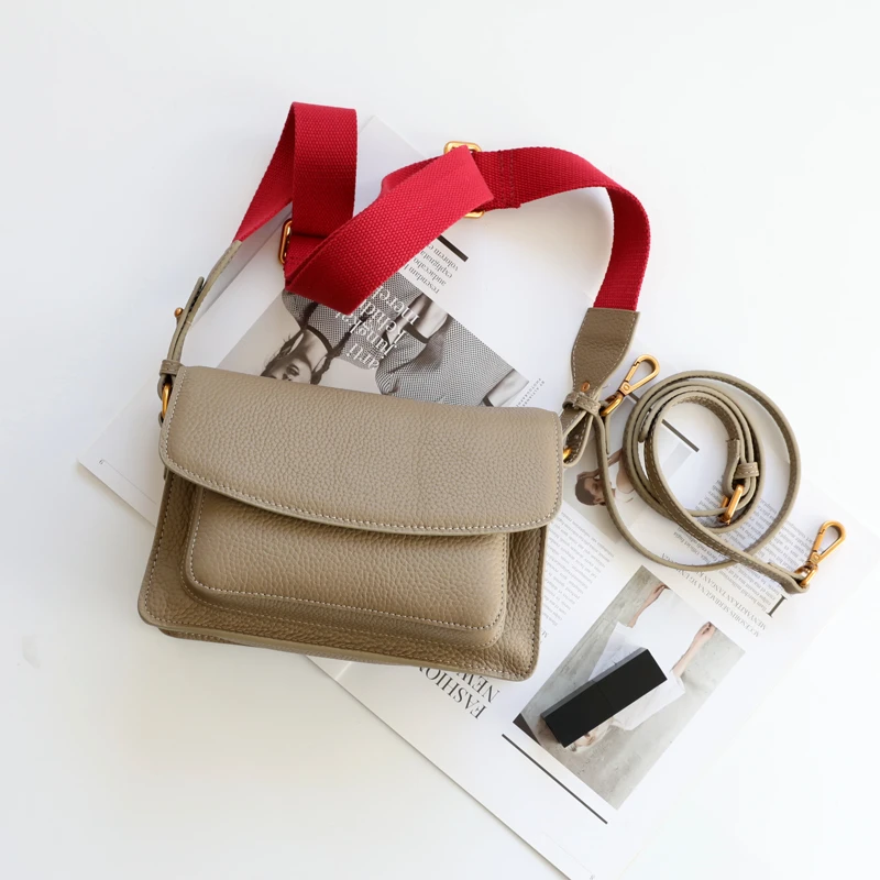 Простая Сумка через плечо из натуральной кожи с тиснением для женщин