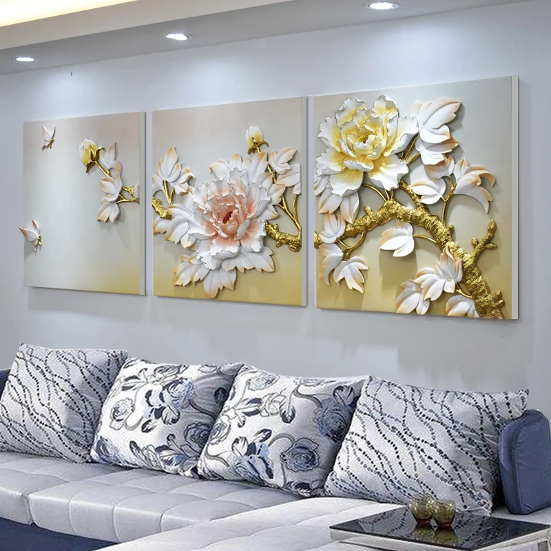 

Modern Minimalist New Chinese Three-Dimensional Relief Wall Hanging Painting Living Room Decoration Painting Sof R1658