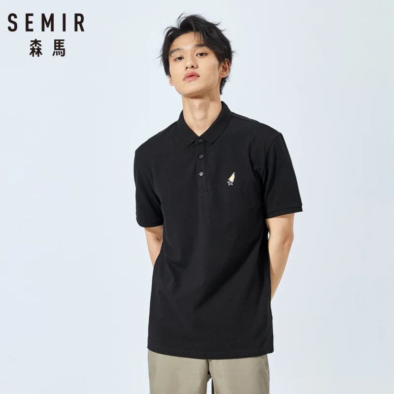 SEMIR 2019 новые летние воротник рубашки поло для мужчин рубашка тенденция футболка с