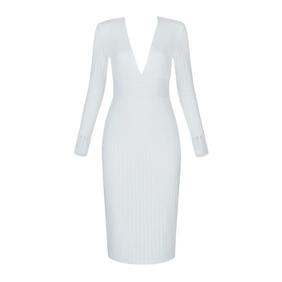 Женское Платье До Колена CIEMIILI облегающее Сетчатое платье без бретелек с v