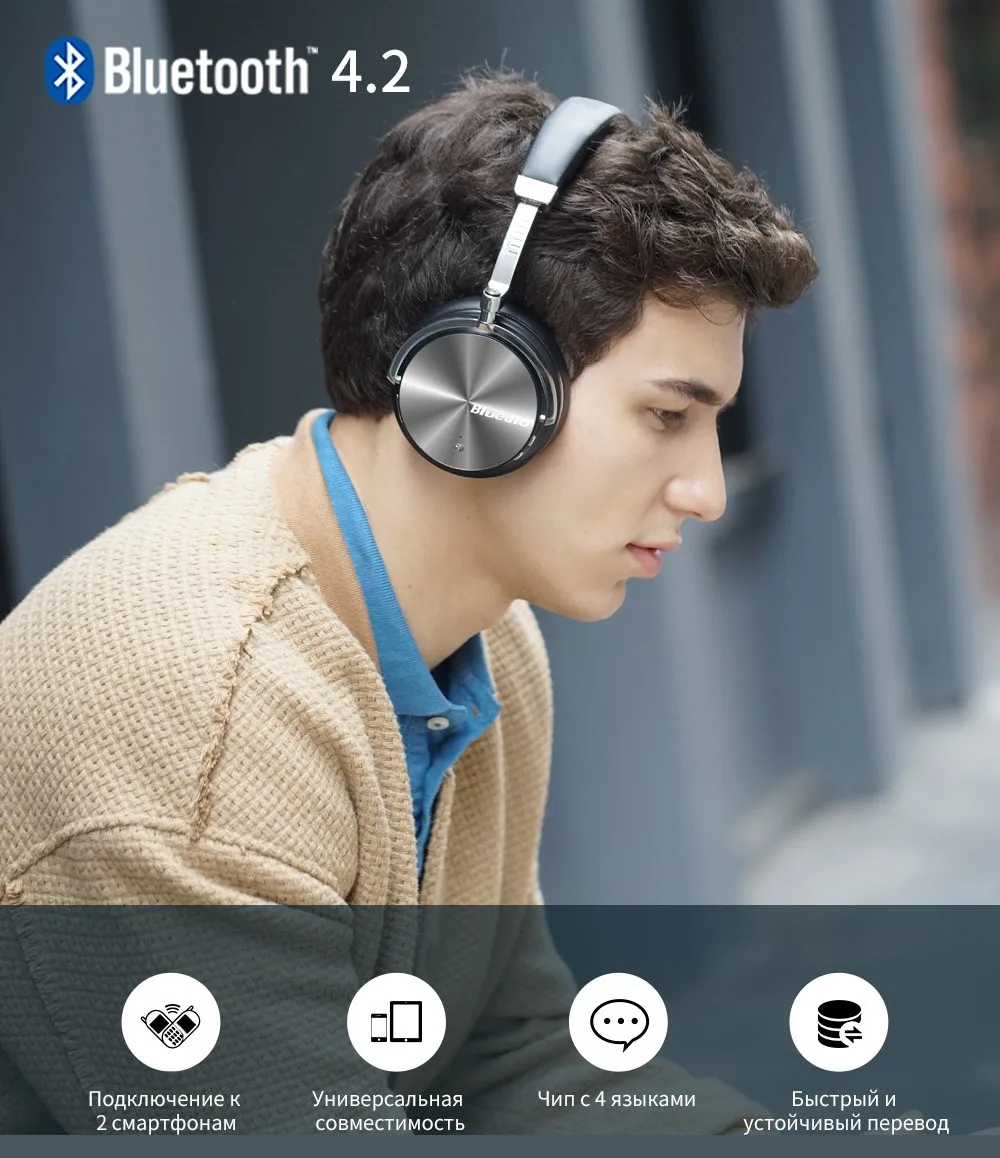 Bluedio T4 активный шумоподавление беспроводные Bluetooth наушники оригинальная вращающаяся гарнитура с микрофоном для Xiaomi, samsung