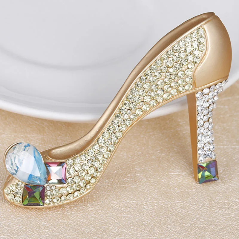 Стразы Женские туфли на высоком каблуке Туфли со стразами для женщин брошь в виде