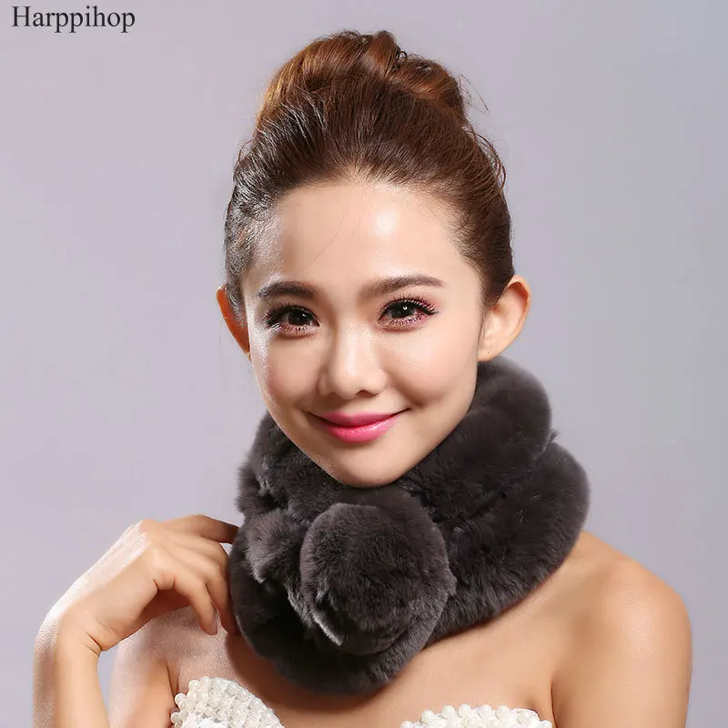 2017 высокое качество Женский настоящий шарф из меха кролика Рекс женская зимняя