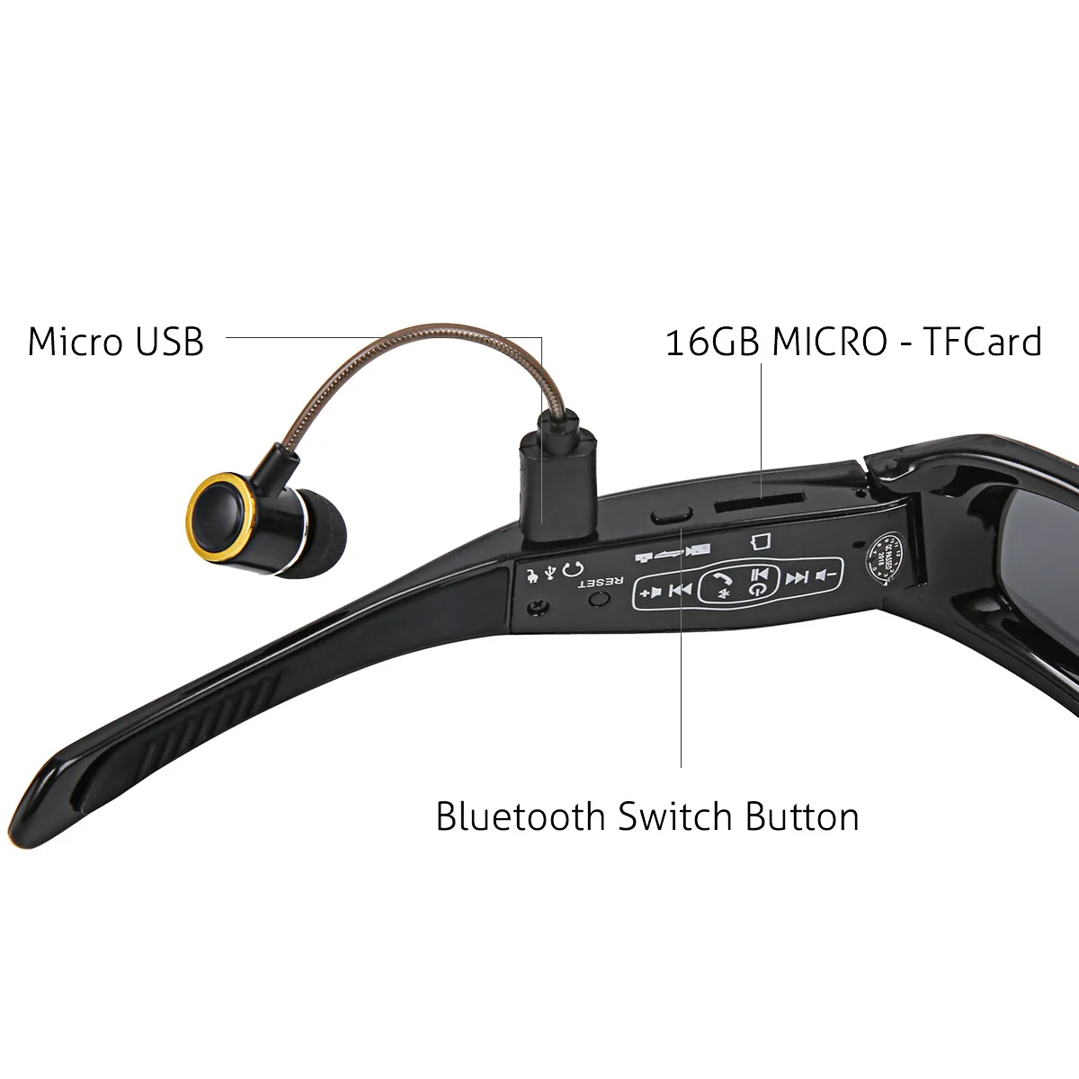 32G 1080 P Высокое разрешение Bluetooth музыку Камера солнцезащитные очки мобильного