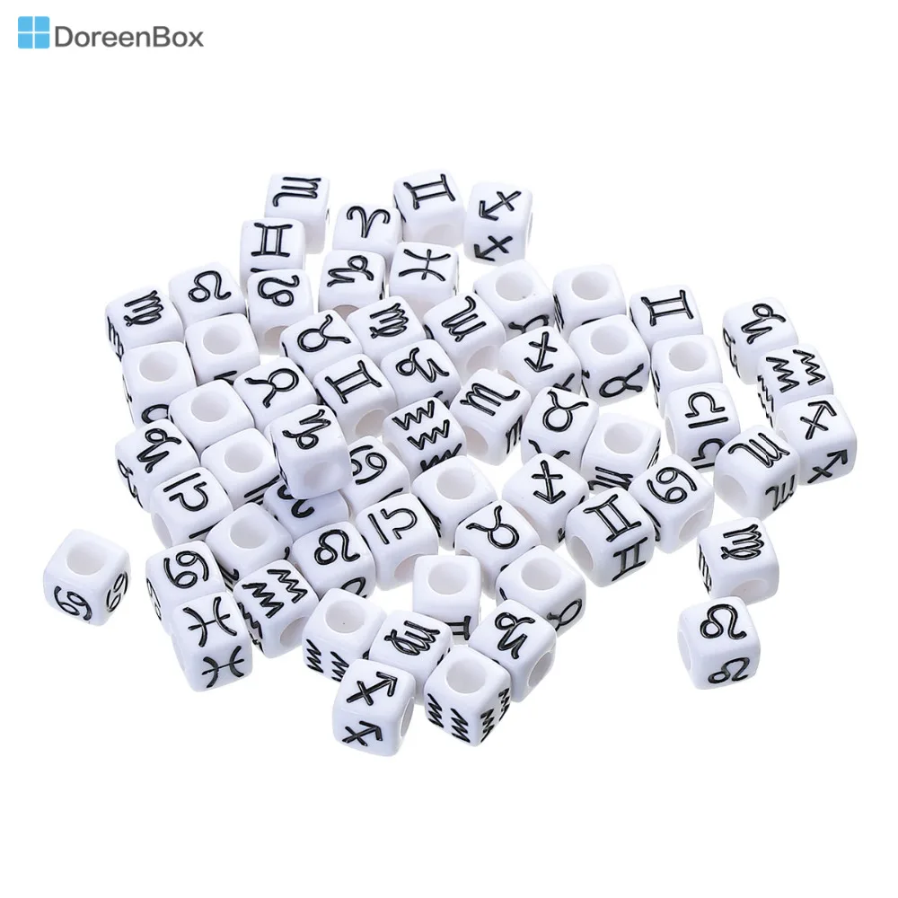 Doreen Box акриловые бусины квадратные белые в случайном порядке Созвездие узор