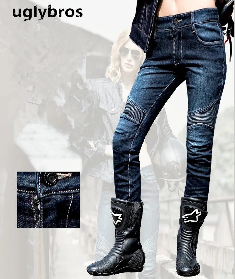 

UGLYBROS2 Slub-k jeans spodnie motocyklowe ladies motorcycle jeans motorcycle trousers moto pants deslizaderas rodilla de moto