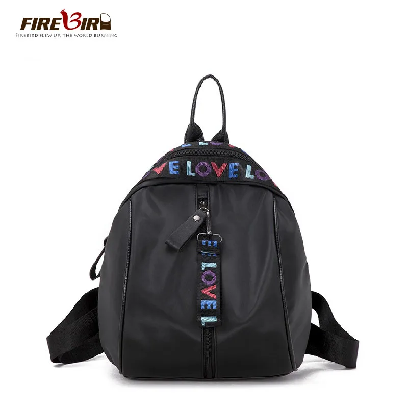 Рюкзак с надписью LOVE для женщин черный Оксфорд нейлон Rugzak студенческий школьный