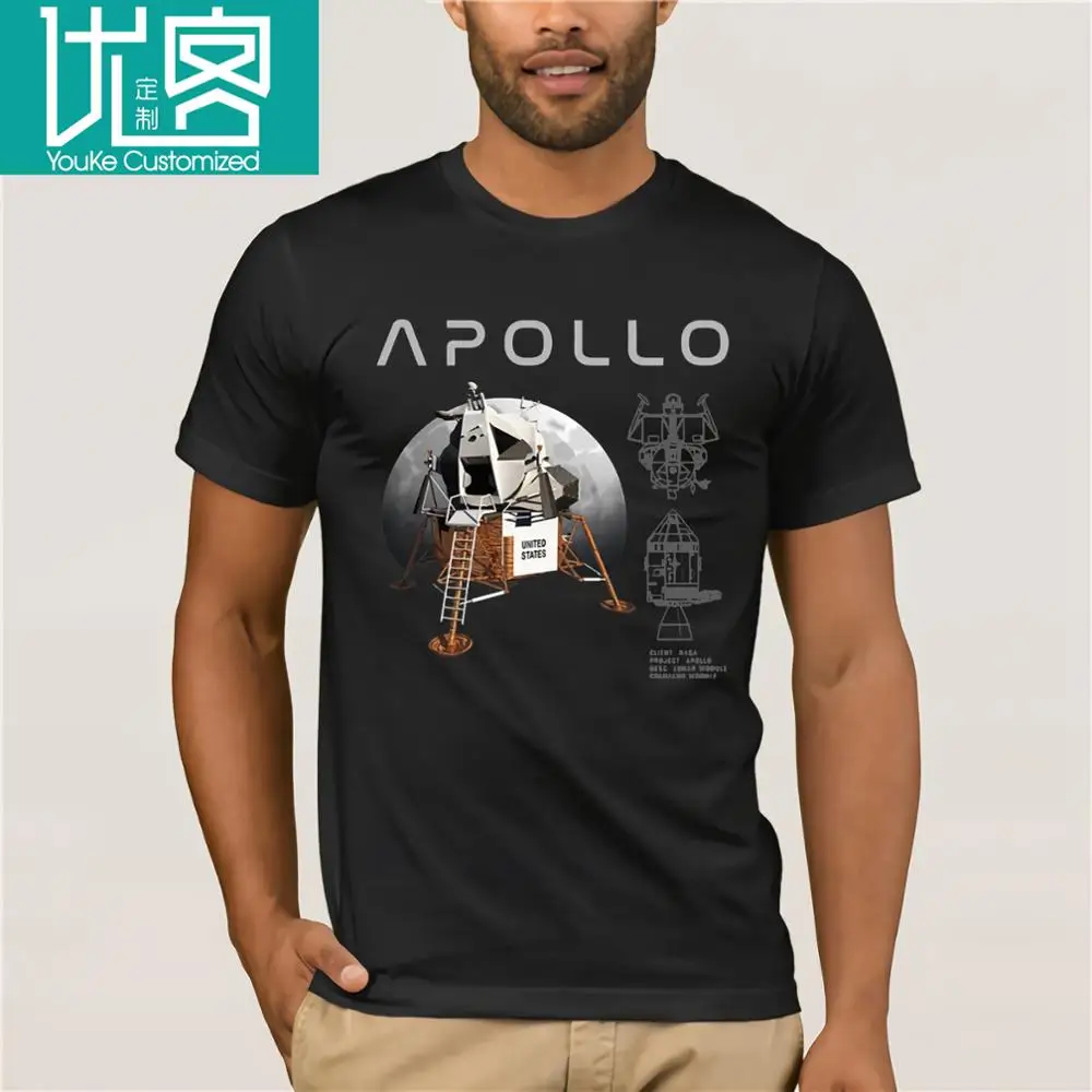 Модная футболка Apollo Lunar Module And Lander повседневные футболки зеленого цвета 2019 |