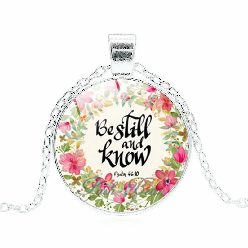 Ожерелье с изображением Библии и текста стеклянный кабошон христианские