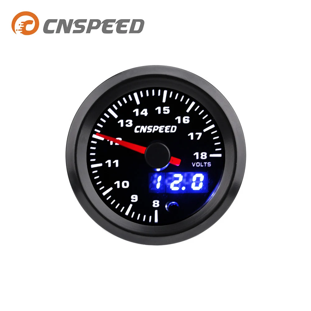Voltmeter " 52 мм турбо Boost температура воды Температура масла пресс вольт воздушный топливный коэффициент выхлопных газов температура Тахометр Автомобильный датчик с 7 цветов светодиодный - Цвет: Voltmeter