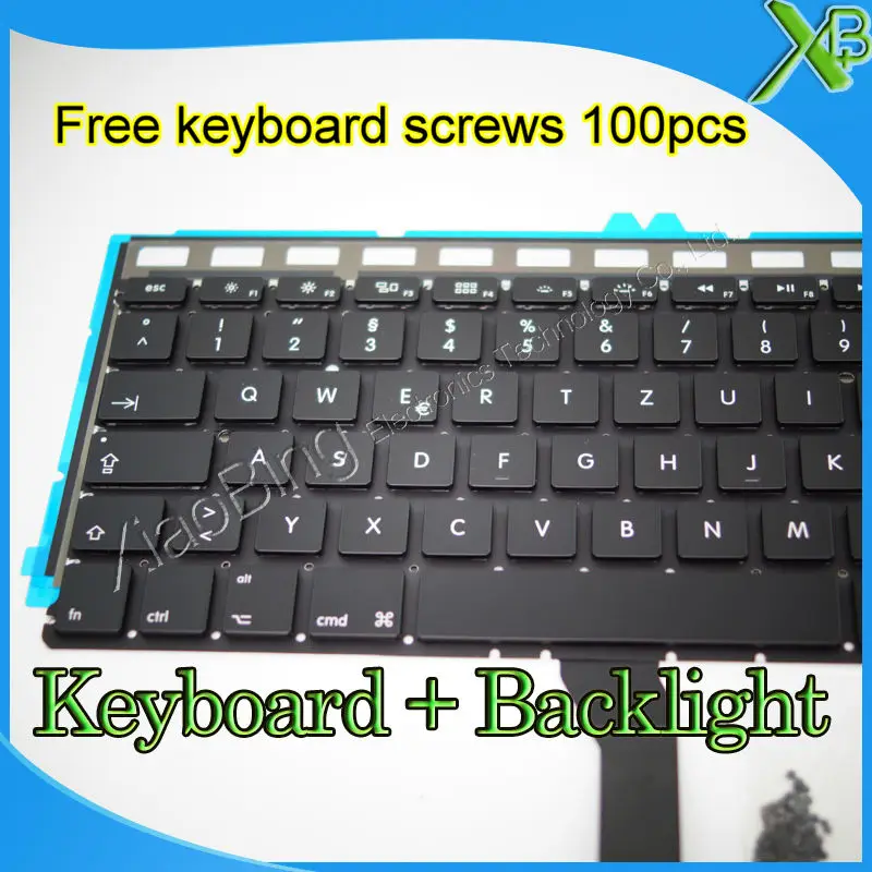Новая немецкая клавиатура Deutsch QWERTZ tastaur + Подсветка винты для MacBook Air 13 3 &quotA1369 A1466 2010
