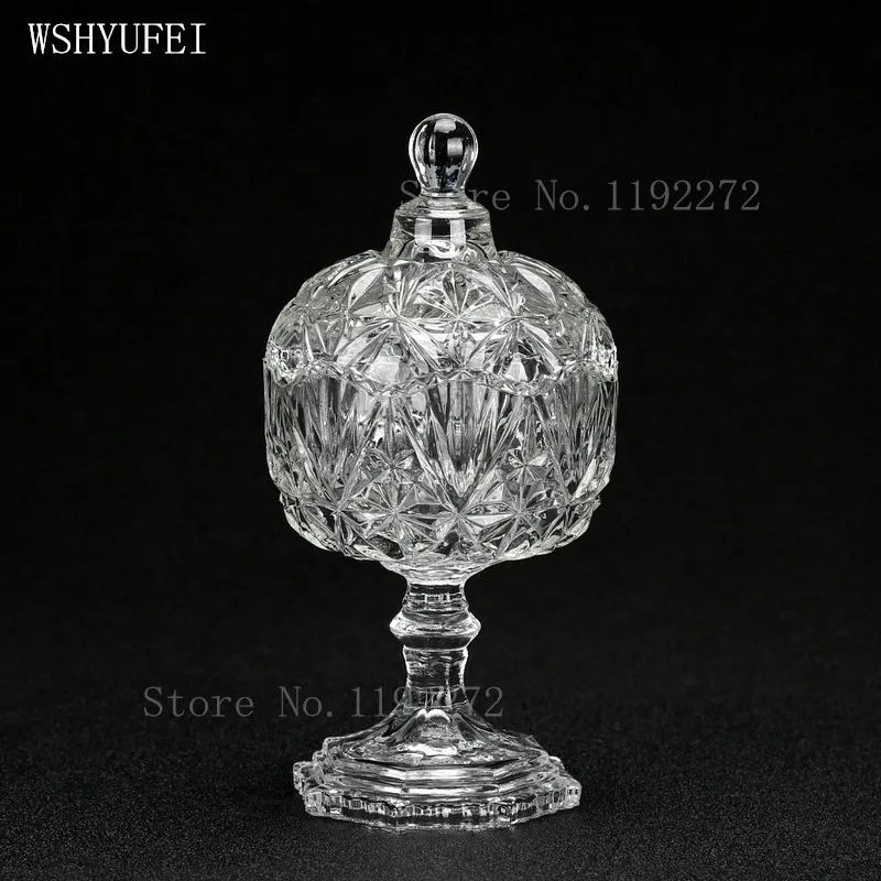 WSHYUFEI Европейская Хрустальная Алмазная сахарница с высокими ногами банка для