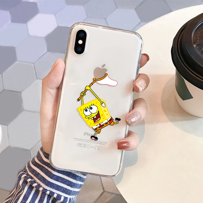 Чехлы с прозрачным рисунком для iPhone XS Max XR X 8 7 6 6S Plus 5 5S SE мультяшный Мягкий ТПУ