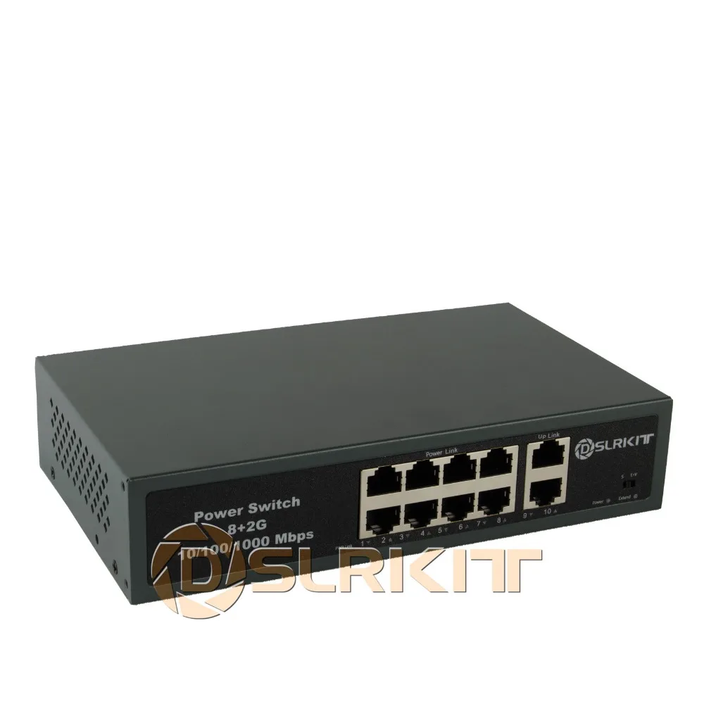 Коммутатор DSLRKIT 2 Gigabit 8 PoE инжектор 52 в 3 а 120 Вт Ethernet 1000 Мбит/с 250 метров|Сетевые
