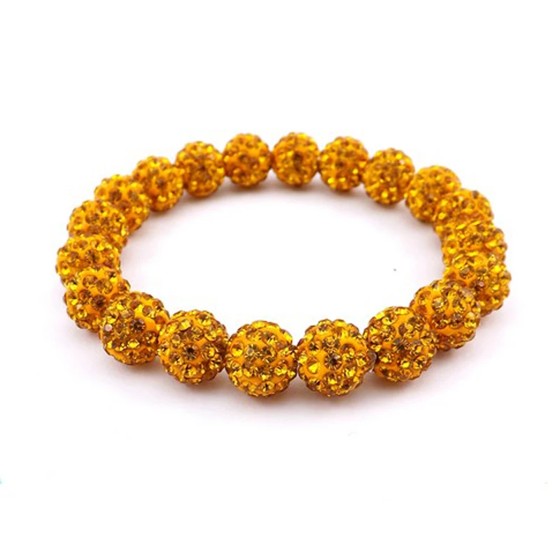 

2014 New Jewelry 10mm Gold Crystal Ball Beaded Bracelets 5pcs/lot Christmas's Gift