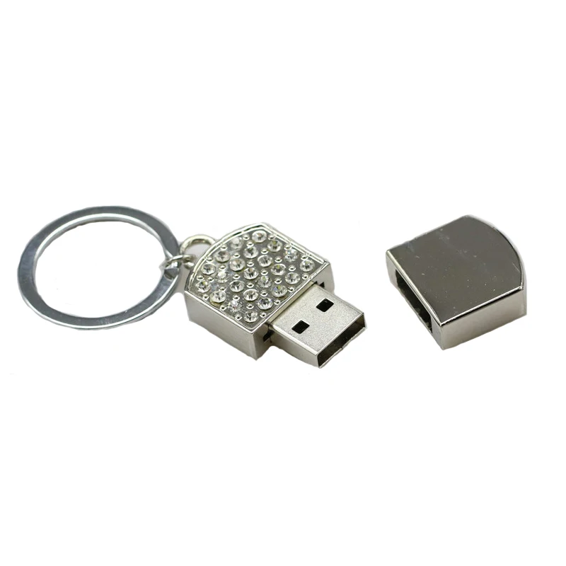Металлический Кристальный брелок с бриллиантами, флеш-диск USB 2,0, 4 ГБ, 8 ГБ, 16 ГБ, 32 ГБ, мини-карта памяти, диск для хранения ключей