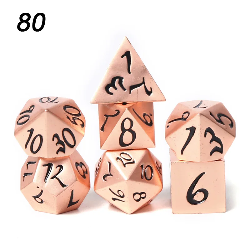 Chengshuo игральные кости DND Металл РГП набор многогранных подземелья и дракон d20 8 синий настольные игры цинковый сплав Цифровой узор в кости - Цвет: 80