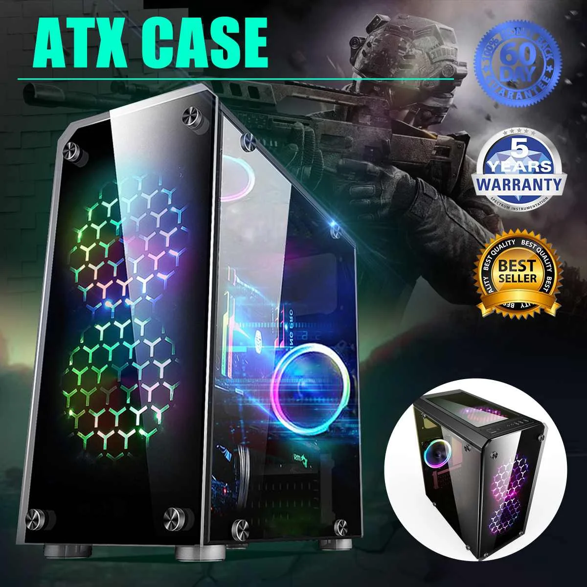 Игровой компьютер Mini ATX 386x180x386 мм чехлы для ПК стеклянная панель настольный