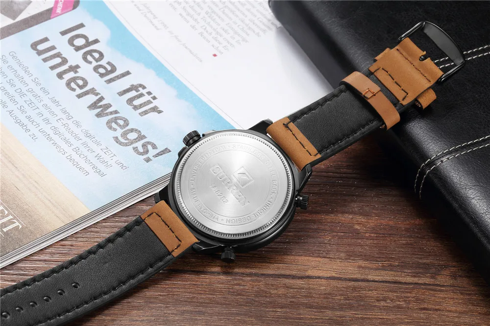 Часы CURREN Мужские деловые кварцевые несколько часовых поясов Автоматическая Дата