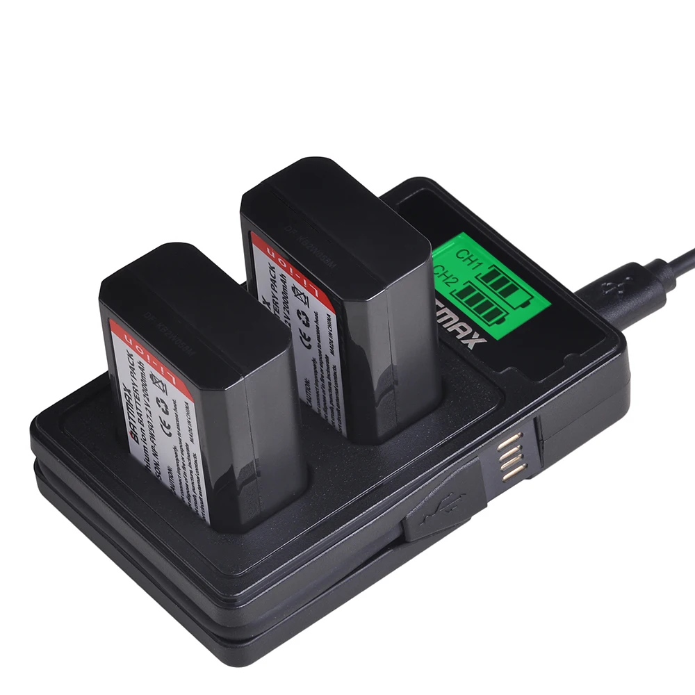NP-FW50 npfw50 Камера Батарея+ ЖК-дисплей Dual USB Зарядное устройство с USB кабелем для sony a37 Alpha 7 7R II фотоаппаратов моментальной печати 7S a7S a7R II a5000 NEX-7 DSC-RX10