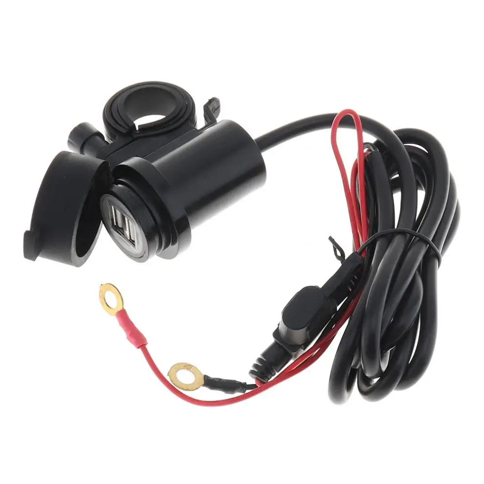 12V DC 5V 2A ABS цилиндрическое водонепроницаемое двойное USB зарядное устройство для
