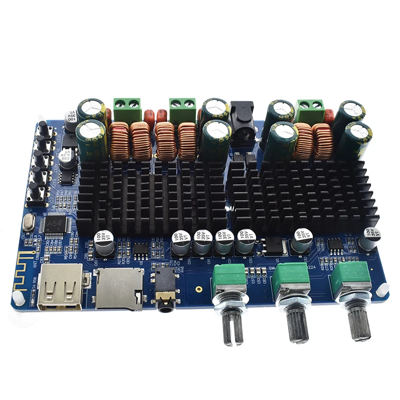 TPA3116 50 Вт + Bluetooth USB TF декодирование 2 1 каналов плата цифрового усилителя мощности