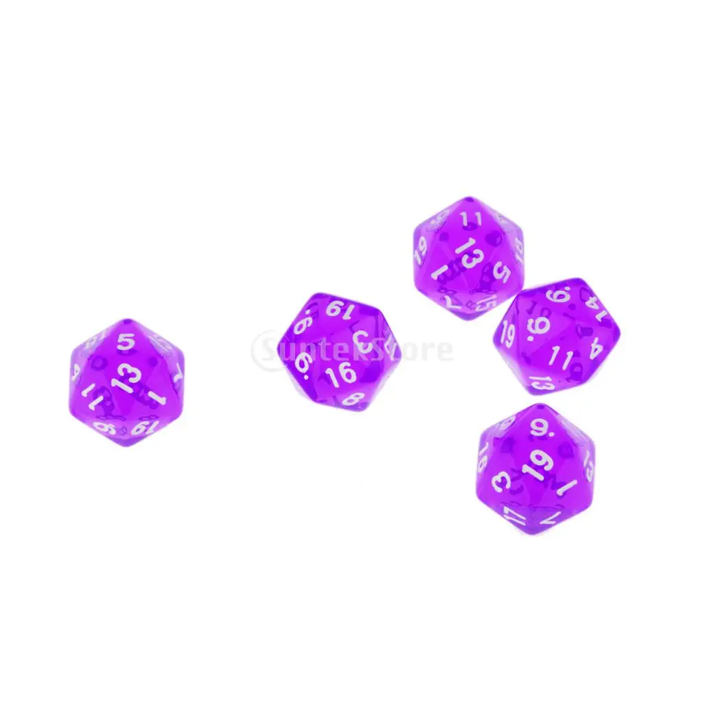 Драгоценный камень мути Двусторонняя Набор кубиков 5 D20 D & TRPG ролевая игра игры