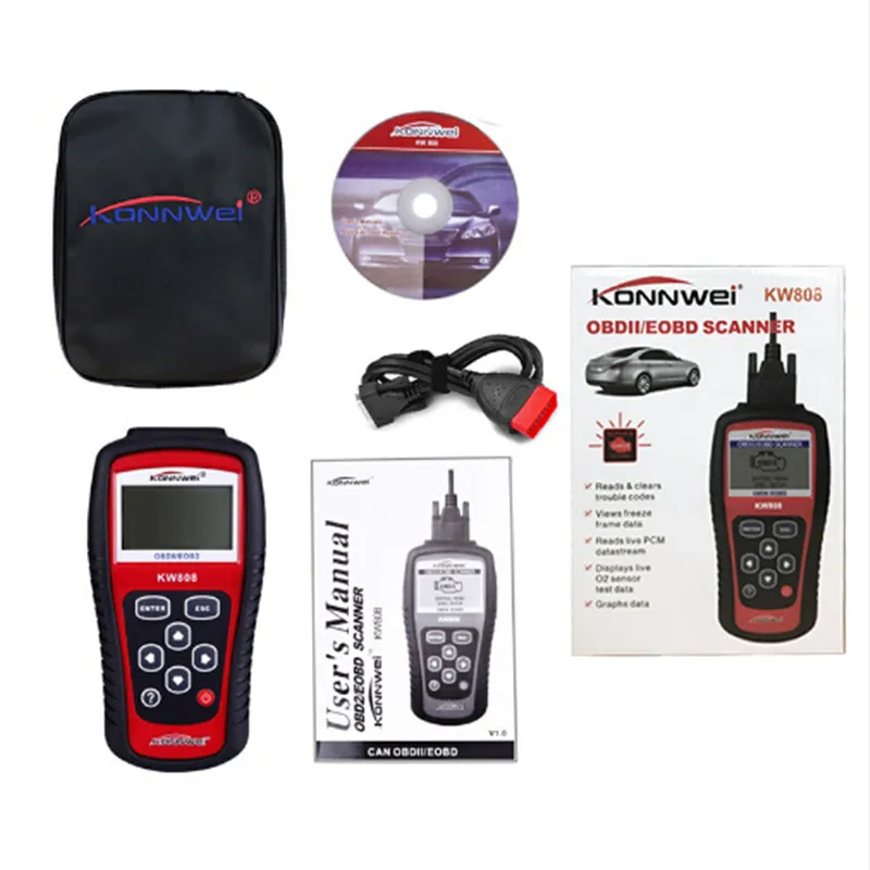 Kingslims Новый универсальный OBDII EOBD OBD2 сканер KW808 автомобильный Основной код