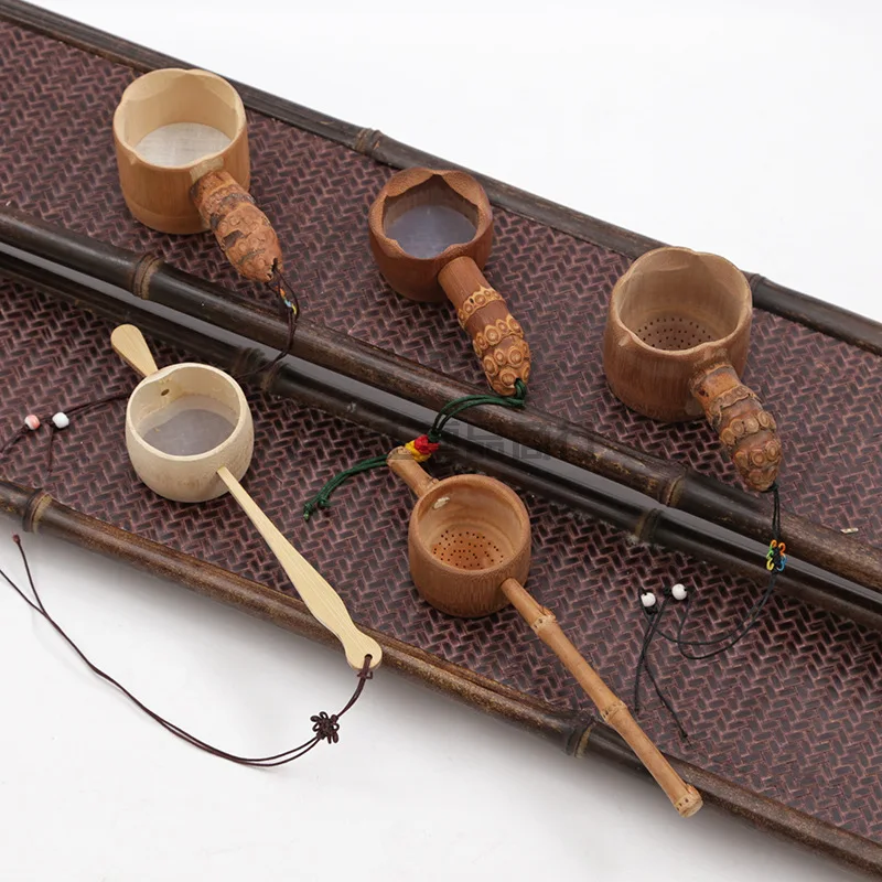 Винтажный фильтр для заварки BambooTea кухонный сетка дуршлаг ручная работа Новинка