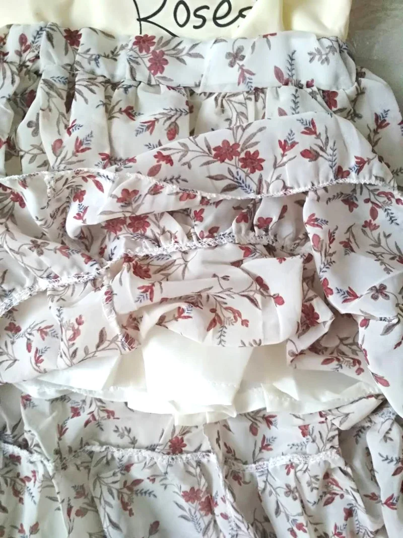 Комплект детской одежды для девочек футболка с коротким рукавом + длинная юбка 2