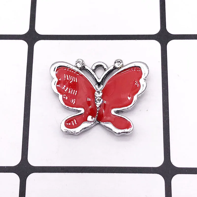 10 шт./лот милые эмалевые подвески в виде бабочек подходят для масляных капель