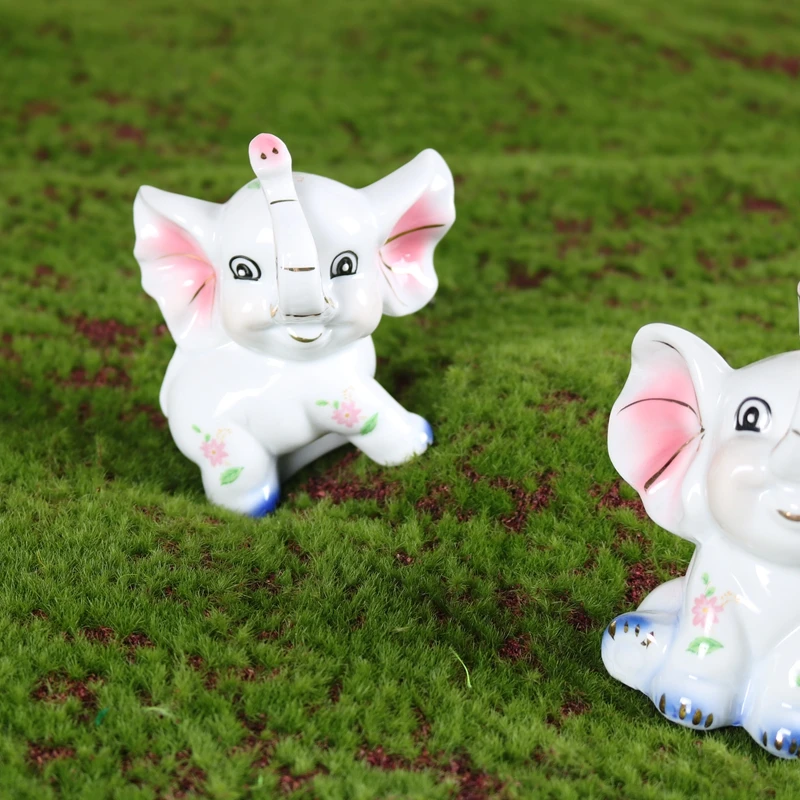 Керамическое ремесло статуэтка слона удачи миниатюрная фигурка животного 4 вида