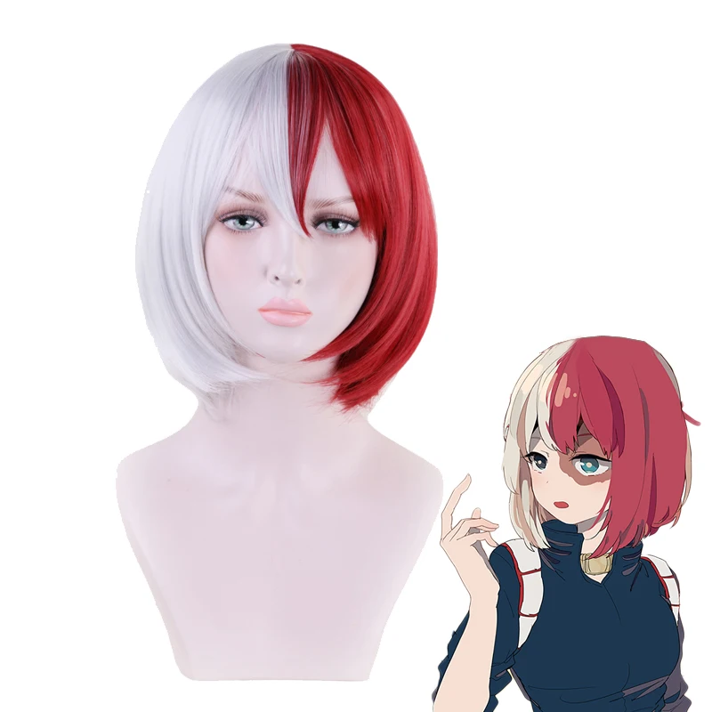 Shumeier My Hero Academia Todoroki Shoto короткий Боб Стрижка парик косплэй костюм Boku no
