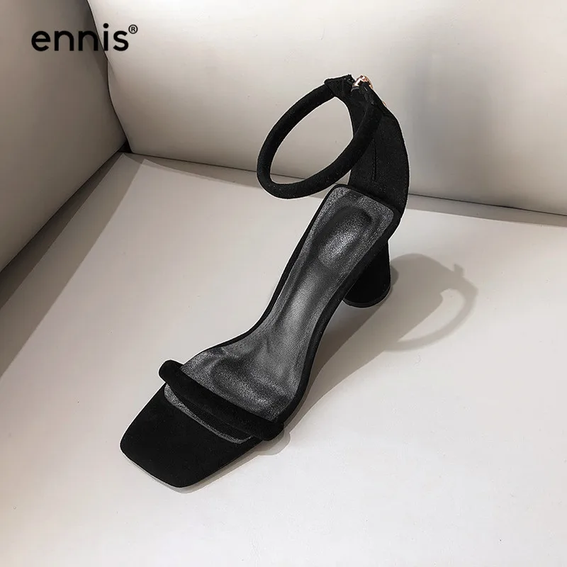 ENNIS/ г., женские модные сандалии открытые туфли летние босоножки на высоком каблуке замшевые сандалии-гладиаторы обувь желтого, черного, абрикосового цвета, новинка, S927