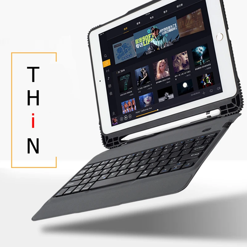 Чехол для iPad 9 7 2017 2018 ультра тонкий беспроводной Bluetooth клавиатура чехол 5 / 6 Air 2 Pro |