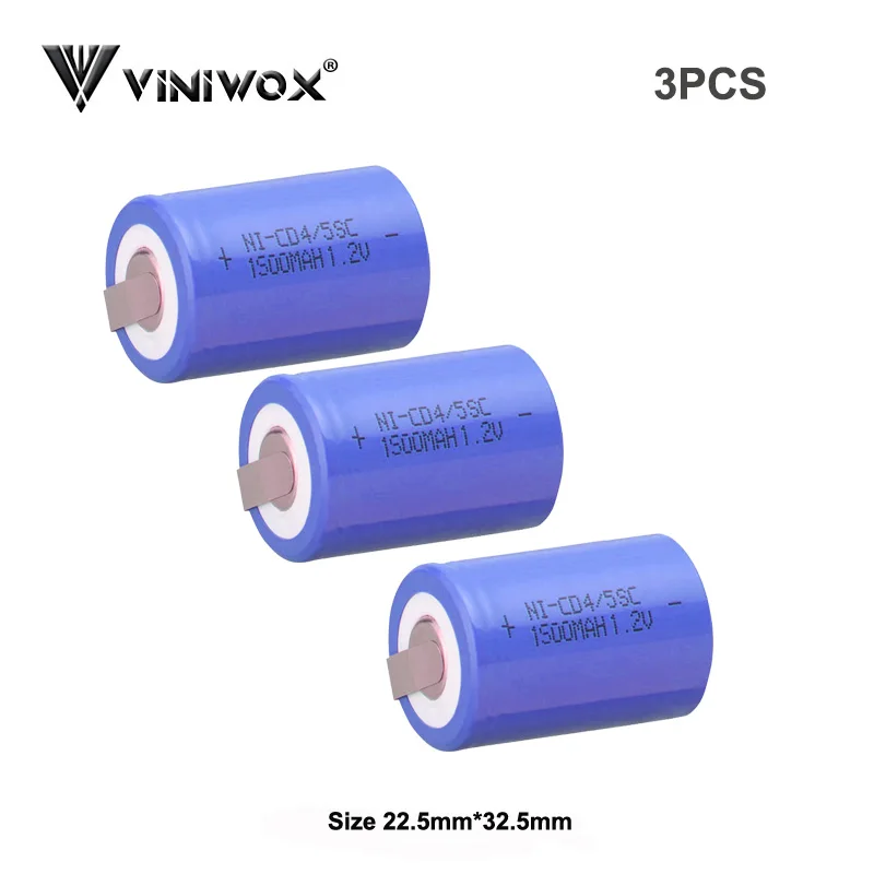 3PCS Ni-CD 1500 мА/ч, 4/5SC 1,2 V Перезаряжаемые аккумуляторные батареи с длительным сроком службы фонарик Мощность банк Мощность инструмент Батарея-гидридных и никель-кадмиевых типов аккумуляторов сотового аккумулятора - Цвет: 3PCS