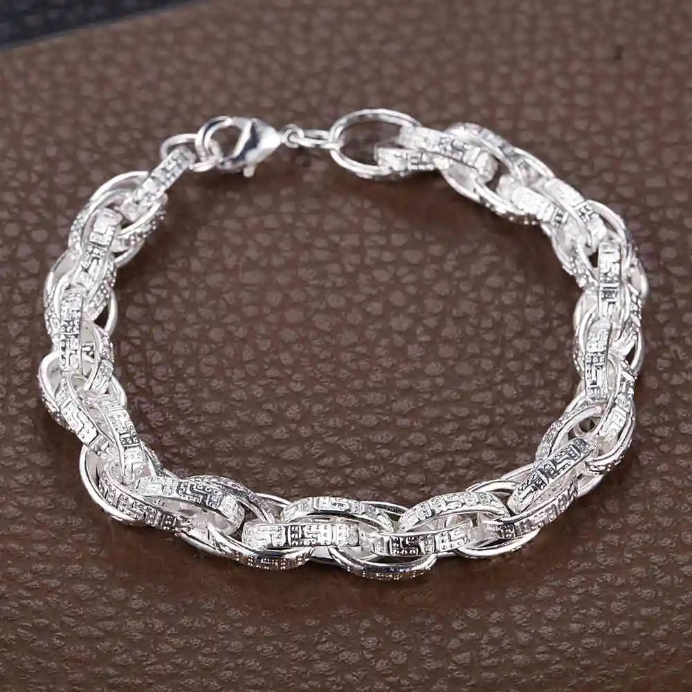 Luxury wholesale 925 jewelry silver plated bracelet for male female fashion Twisted Bracelet AB041 | Украшения и аксессуары