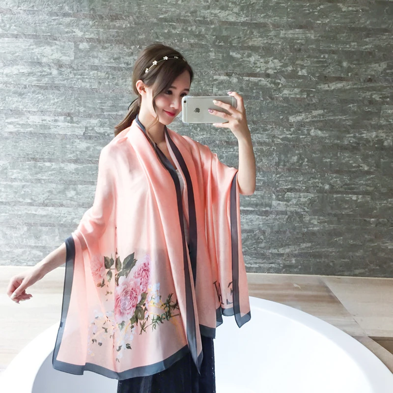 

Spring Summer New Women's Scarves Printed Long Sunscreen Lady National Style Scarf Fashion Soft Outside Sun Shade Shawl H3020