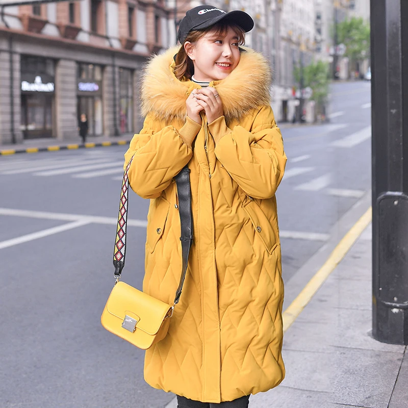

ALMUERK 2020 Winter Long Jacket Fur Women Parka Oversized Plus Size Coat Hoodied Thick Warm Female Large Big