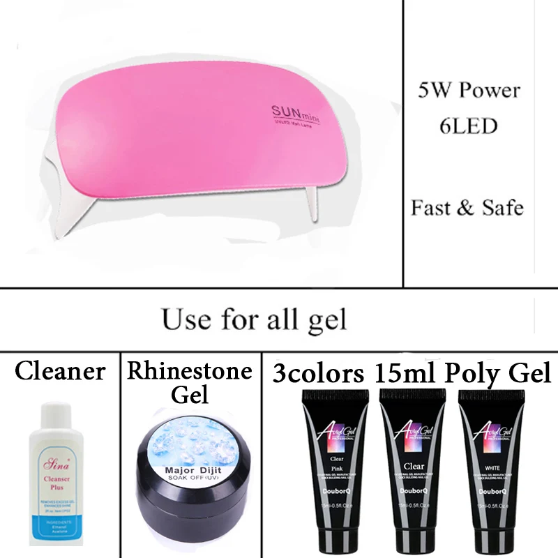 Маникюрный набор с лампой для ногтей набор УФ светодиодный светильник для наборы для ногтей 6 шт 5 мл Гель-лак для ногтей набор лака для ногтей инструменты для маникюра