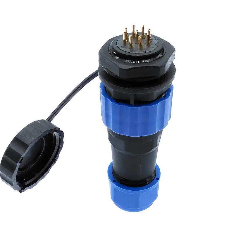 

SP20 IP68 waterproof connector 1 pin 2 pin 3/4/5/6/7/9/10/12/14Pins connectors plug and socket