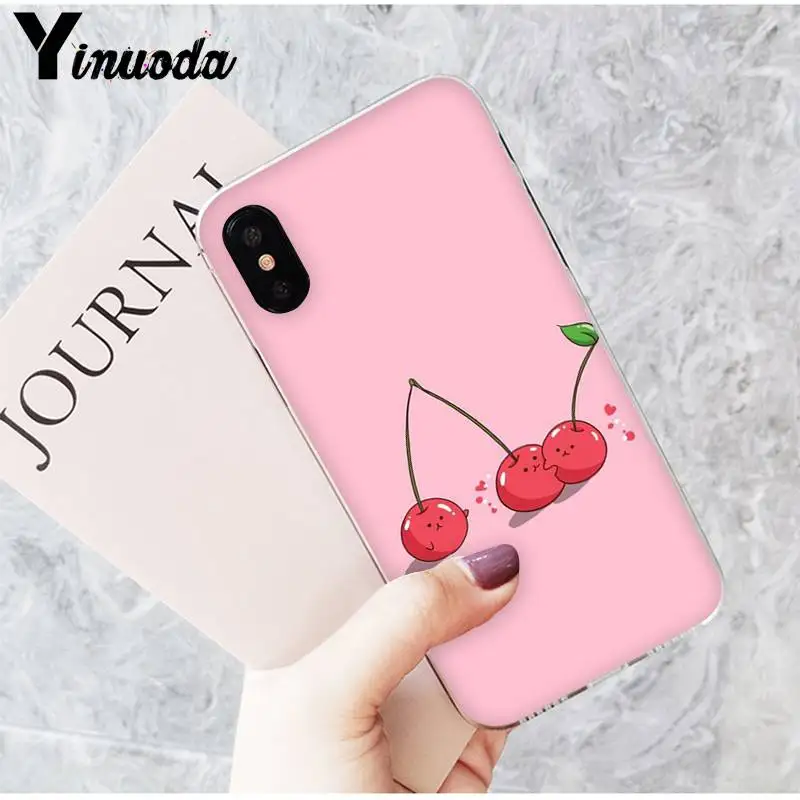 Милая мультяшная вишневая клубника Yinuoda для iPhone6S 6plus 7 7plus 8 8Plus X XsMAX 5 чехол телефона