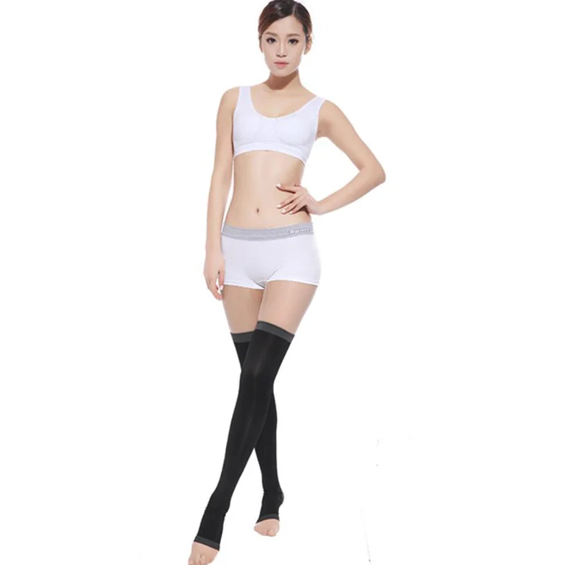 Новинка 1 пара компрессионные чулки для жира обжигающие жир тонкие выше колена