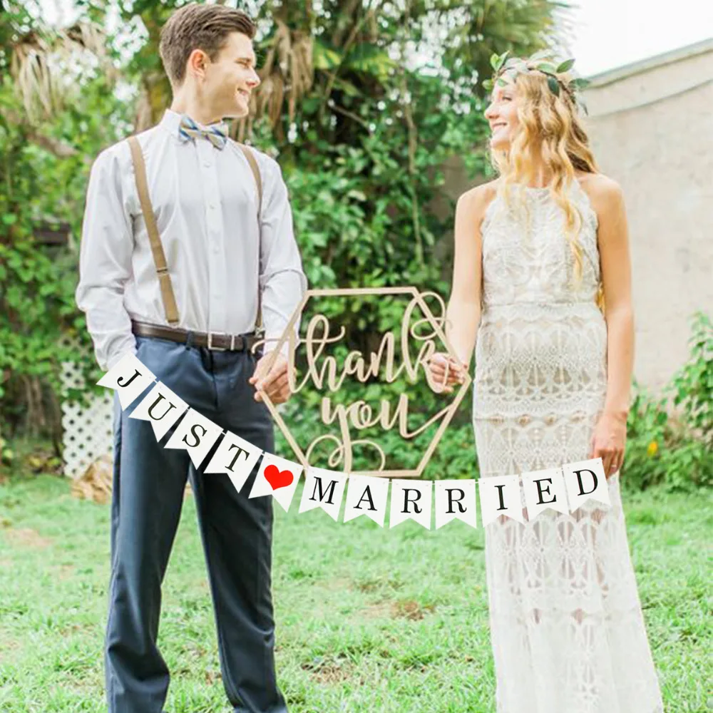 LAPHIL Mr Mrs Just Married Wedding Banner Paper Bunting Garland To be Bride Photo Booth Props Hen Party Photobooth Decor | Дом и сад