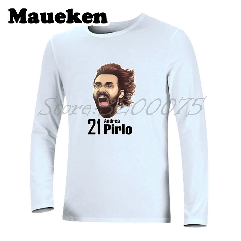 Осень зима Для мужчин Италия Легенда #21 Andrea футболка PIRLO с длинным рукавом