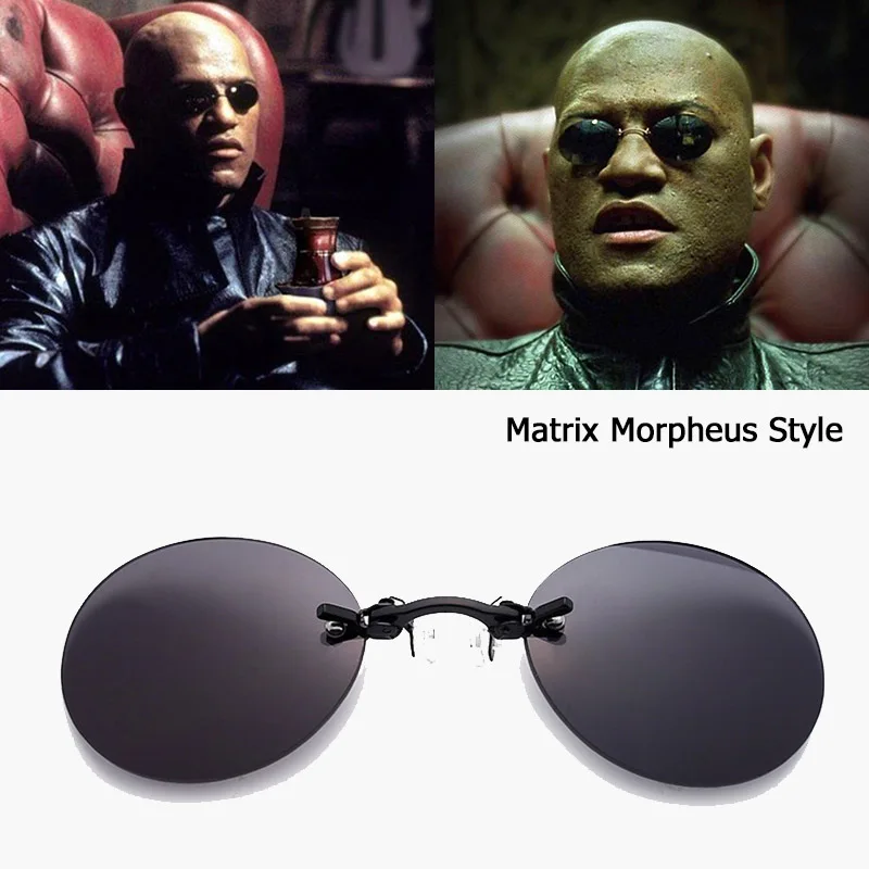 Oulylan Matrix Morpheus круглые без оправы мужские классические солнцезащитные очки зажим