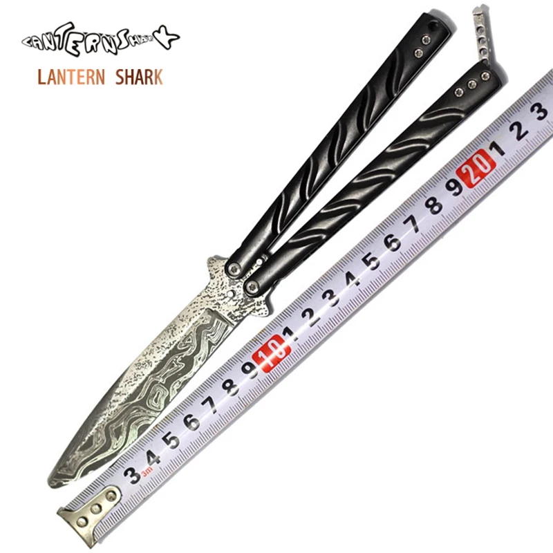 Butterfly In Knife Not Sharp Training Practice Folding Titanium Coated Stainless Steel Balisong Pocket Knives | Инструменты