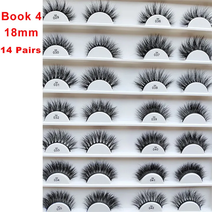 Book -4 14 Pairs Натуральные ресницы из меха норки Книга ручной работы накладные макияж ресниц 3d норковые ресницы книга поддельные искусственные ресницы искусственные фареты Maquiagem - Цвет: Book -4 14 Pairs