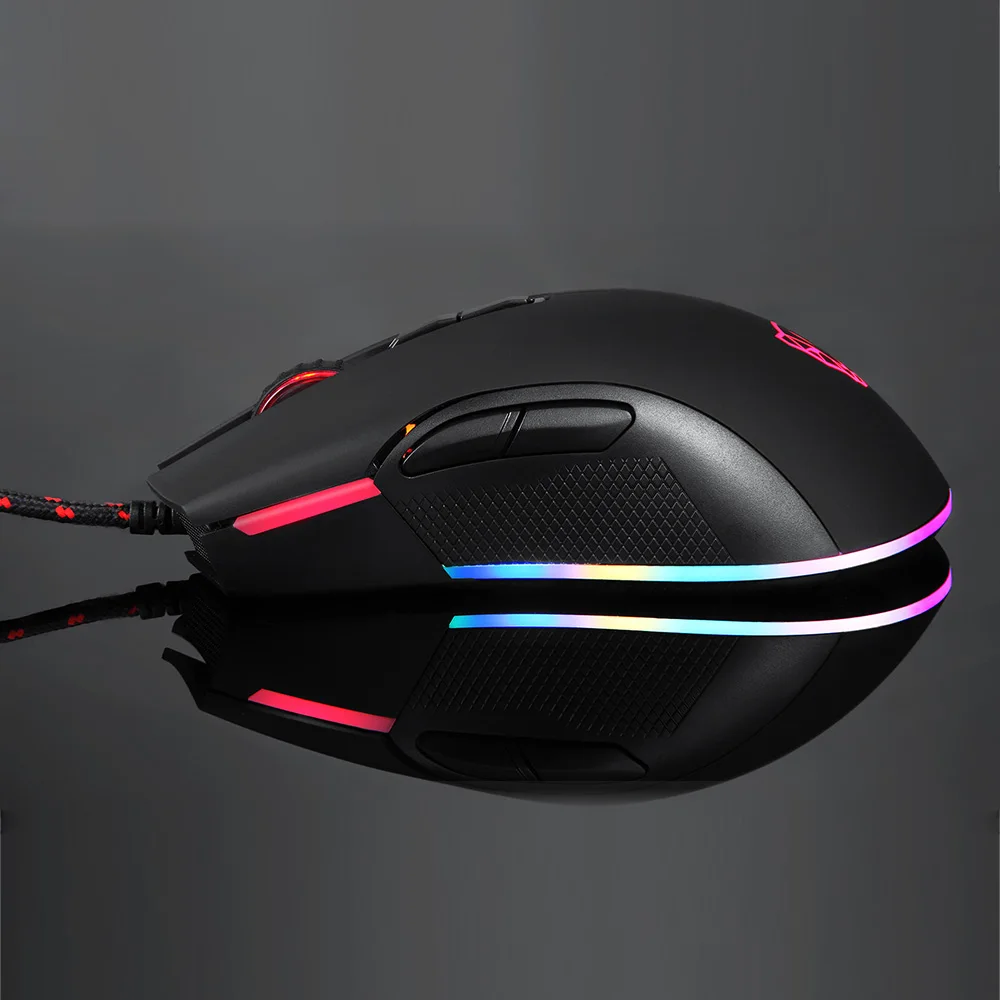 Motospeed V70 RGB игровая мышь 12000 точек/дюйм компьютерная геймер Проводная оптическая