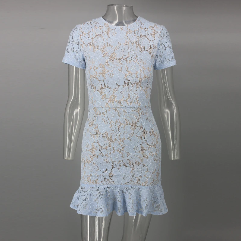 NATTEMAID Hollow Out Floral Guipure Lace Dresses Elegant Modern Lady Casual Mini White Dress Women Summer Bandage Dress